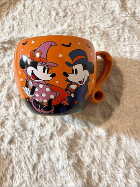 Disney Minnie & Mickey Halloween Mug Halloween Ceramic Mug in Orange & Black